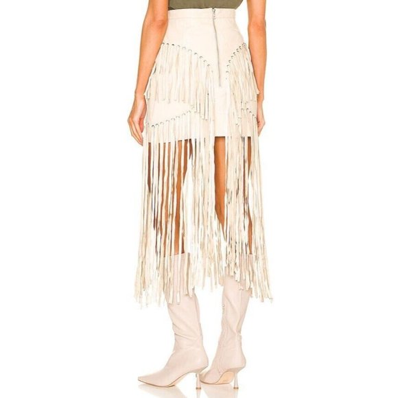 Understated Leather x REVOLVE Motive Skirt Cream - Picture 2 of 5